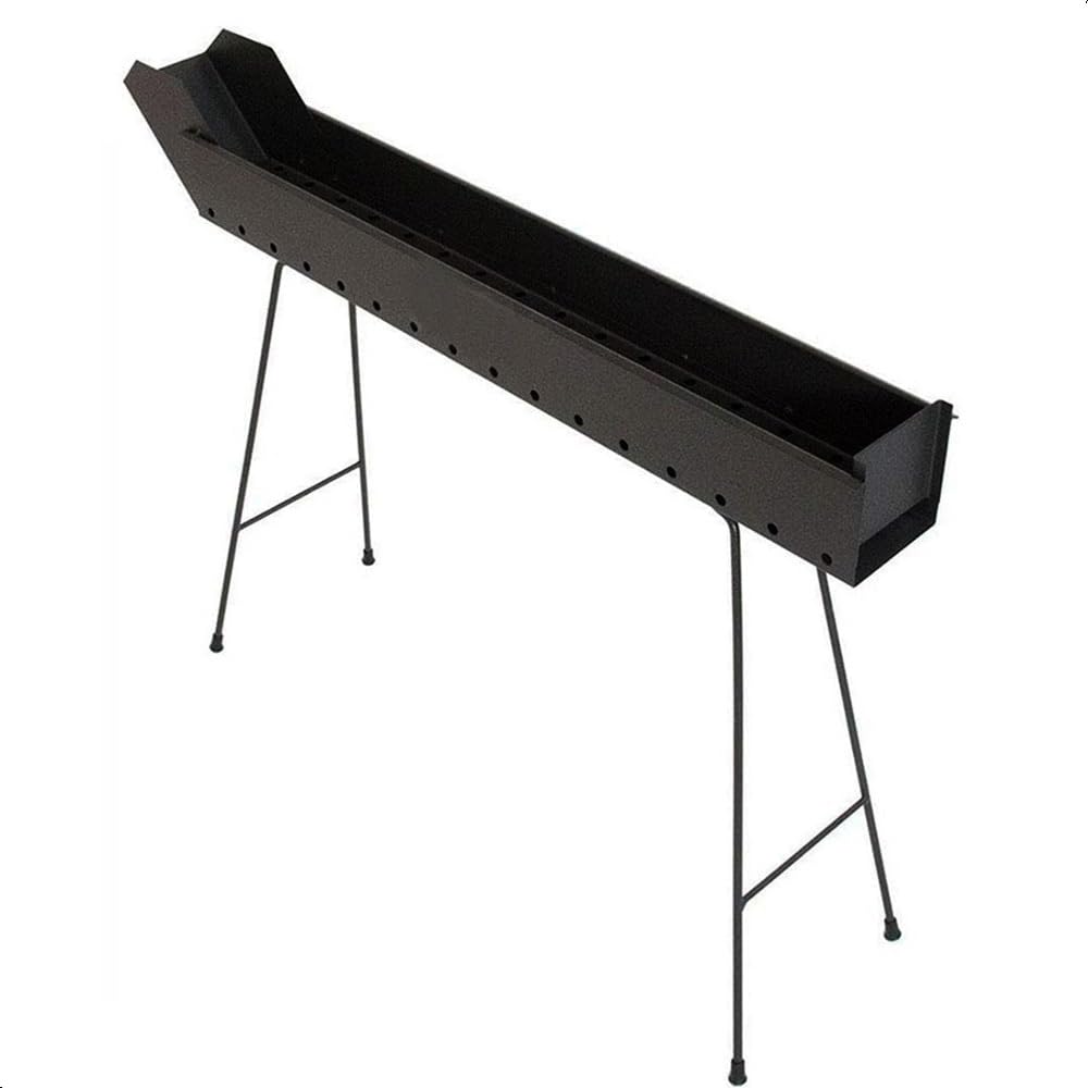 Paluplus Barbecue per Arrosticini in acciaio verniciato Nero, Misura 100x14x75 cm, Canaletta a 4 Gambe Pieghevoli, Fori di Ventilazione, Grill a carbone per Spiedini, Made in Italy -029