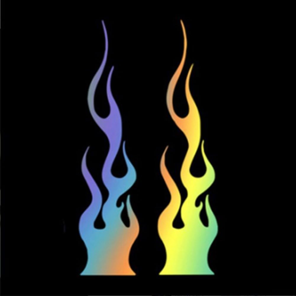 Flame-Themed Vinyl Decal Sticker Compatible with For Car Motorcycle Gas Tank Fender Decoration Needs (flash of light)