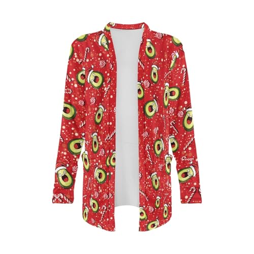 Image of Fall Maple Leaf Cardigan Sweaters for Women Long Sleeve Cardigan Soft Drape Open Front Dusters V-Neck Jackets Dressy