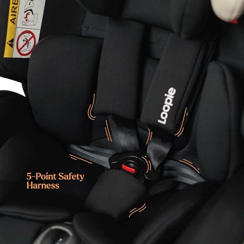 Image of Loopie Lap 360 CONVERTIBLE baby Car Seat for 0-12 Years | Both ISOFIX & SEAT-BELT (non-isofix) Compatible | GERMAN Designed | FORWARD & REAR Facing | SIDE IMPACT PROTECTION | 11-Position Adjustable HEIGHT | 5 POINT Safety HARNESS | Internationally Certified | 2 Year WARRANTY