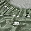 JELLYMONI 100% Cotton Bed Sheets Set – Green Plaid, Queen Size, Soft Bedding with Deep Pocket Fitted Sheet, Flat Sheet & Pillowcases #4
