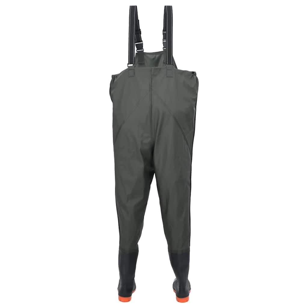 Wathose mit Stiefeln aus PVC-beschichtetem Polyester, Tarnung, Größe 38, 0, verstellbare Träger, für Angeln, Jagd, Landwirtschaft und nasse Outdoor-Einsätze