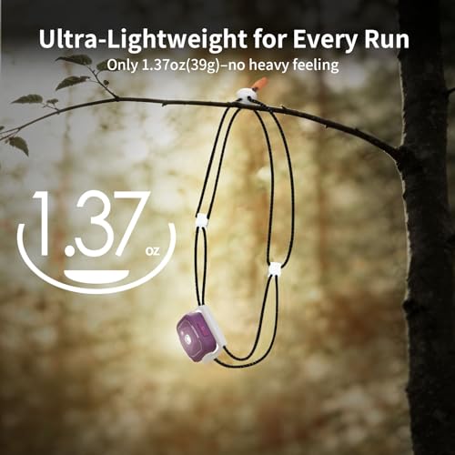 Lampe frontale de course ultra légère 38g avec éclairage LED vert et rouge - 3