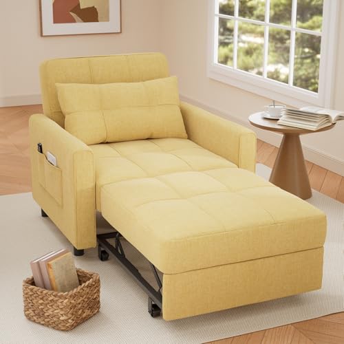 Gizoon Sofa Bed Chair 3 in 1 Convertible, Pullout Single