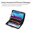 Credit Card Holder, Metal Card Wallet RFID Blocking Mini Slim Aluminum Business Hard Card Case for Women Men (Abstract Flowers)