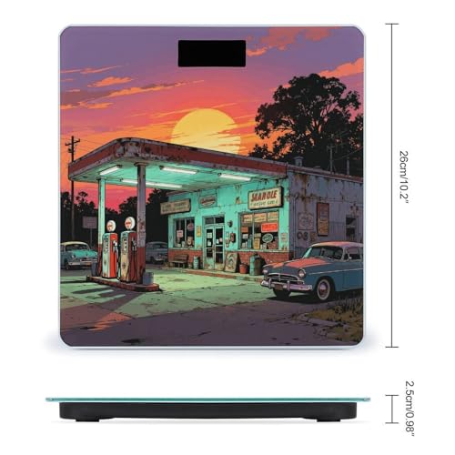 Báscula digital Vintage Gas Station para baño precisa 400 lb miniatura 2