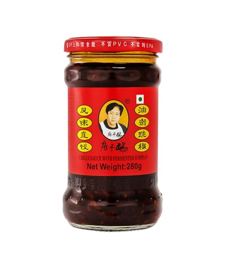 Laoganma Chilli Sauce Soyabean with ChilliOil- The Woolfs kitchen Chilli Crunch A Crispy Crackly ChilliOil salty spicy condiment for flavour- 280Gram