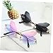 GAROZATION 4 Pairs Frameless Dragonfly Wing Sunglasses Unisex Irregular Rimless Shades Vintage Fashion Eyewear for Beach Party with Black Gray, Pink Blue, Red Green, Lenses
