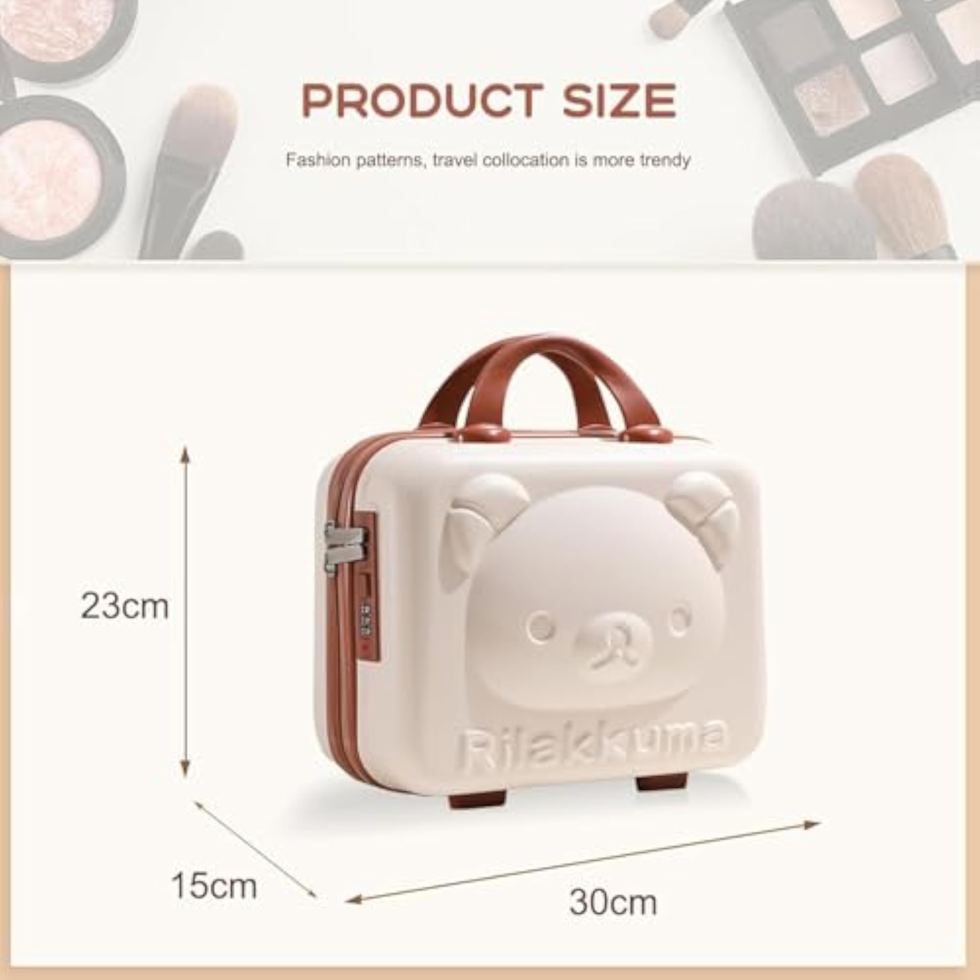 Hard Case Makeup Storage Box with Number Lock