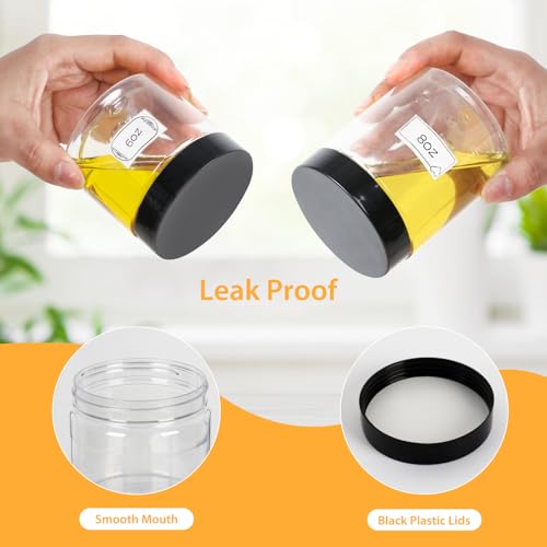 40 Pack Plastic Jars with Lids, Clear 6 oz Plastic Jars with Lids, 6oz Jar with Lid, Clear Containers for Cream, Lotion, Scrubs, Cosmetics4