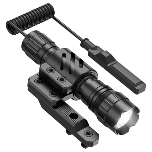 Feyachi FL14-MB Tactical Flashlight 1200 Lumen Matte Black LED Light with Flashlight Mount and Pressure Switch Included