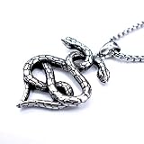 Fandao Collier Pendentif de la Mythologie Nordique Jormungand — Python (Serpent), Bijoux en Chaîne en Acier Inoxydable Viking, Ne Se Décolore Pas Et Ne Se Corrode Pas, Solide Et Robuste