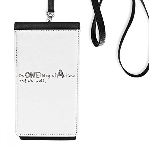 Sac téléphone en cuir faux noir avec slogan inspirant par DIYthinker