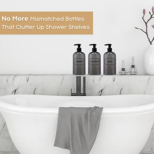 image for Bottiful Home-16 oz Shampoo, Conditioner, Wash Refillable Empty Plasti