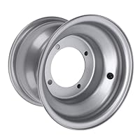18x9.50 8 ATV Rad Rand Aluminiumlegierung Hochstärke 8 Zoll Rad Rand Hub Go Karts Golfwagen Silber (Vier Loch (Lochabstand: 110 mm / 4,33in))