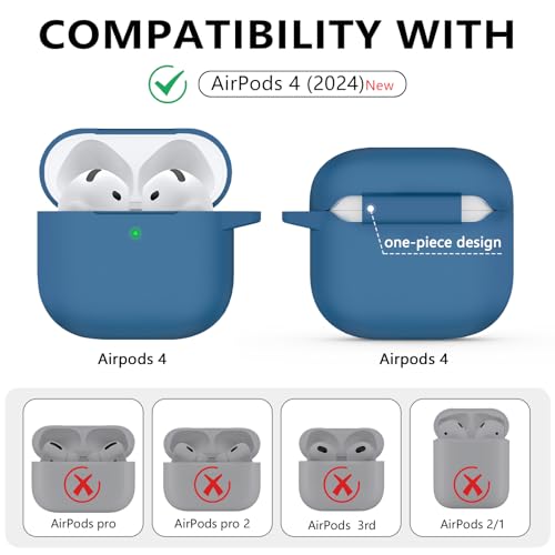 Image of Ljusmicker for AirPods 4 Case 2024 with Cleaner Kit,Lake Blue