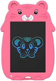 HJRUIUA LCD Writing Tablet Kids 9 Inch, Colorful Screen Drawing Board and Erasable Doodle Pad Learning Educational Board for Kids, Birthday for Girls Boy, little tiger cartoon shape Pink