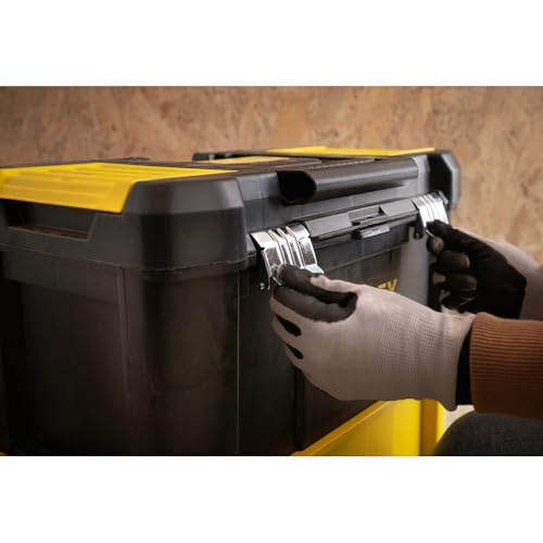 STANLEY Essential Rollende Werkstatt (3-in-1 stapelbare Boxen, leerer Werkzeugkasten, belastbar bis zu 20kg, mit Metallverschlüsse, Organizer für Kleinteile im Deckel) STST1-80151