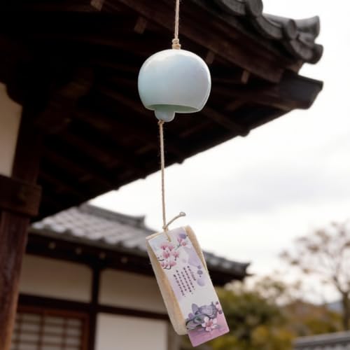 Campanas de viento japonesas artesanales pequeñas para decoración de interior 6