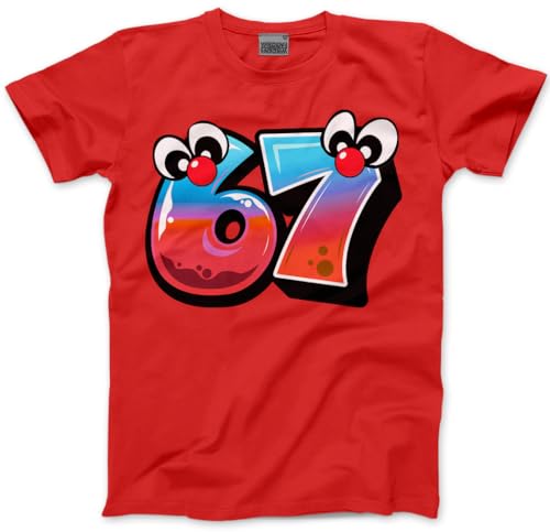 Red Nose 2026 Kids Tshirt - 67 6-7 Grafitti Design Charity T-Shirt - School Day Top Friday Wear Childrens Unisex Tee - 9-11 Years Red