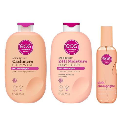 Image of eos Essentials Bundle - Body Wash, Body Mist, Body Lotion - Pink Champagne