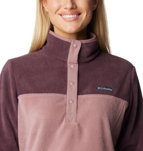 Image of Columbia Womens Benton Springs Half Snap II Pull Over Fleece Jacket, Dark Stone /Canoe /Vintage Blue, 3X