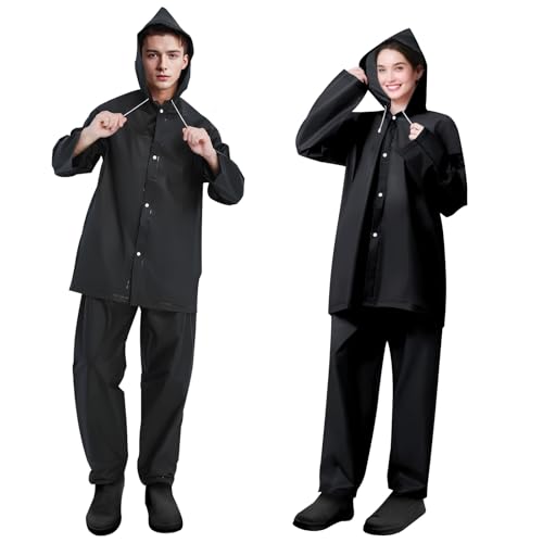 Opiniones y reviews de Impermeable Negro para comprar online. 50 Impermeables para Lluvia Y Botas de lluvia, Chubasqueros, Impermeables Botas para Hombres y Mujeres Adultos,Impermeable Reutilizable Transpirable,para Viajes Camping...