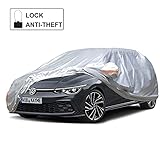 kayme Hatchback Car Cover for Automobiles All Weather Waterproof, Outdoor Cover Sun Uv Rain Protection, with Lock and Zipper Door, Fit Hatchback (Up to 177 Inch) H7