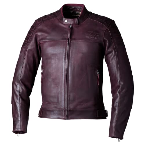 Motorcycle RST IOM TT Brandish 2 Mens Leather Jacket Vintage Cowhide Leather CE Approved Jacket (Oxblood,50)