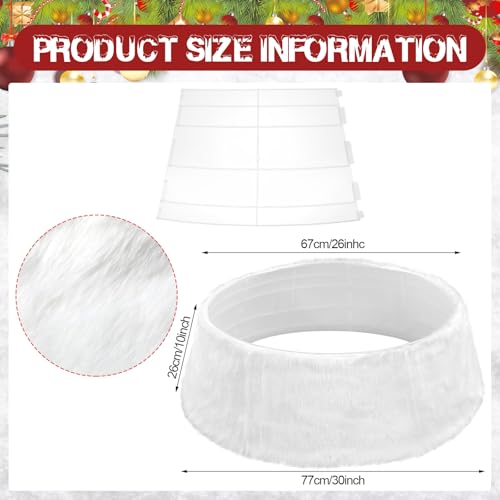 Shappy 30 Inch Christmas Tree Collar Faux Fur Plush Christmas Collar Adjustable Rustic Tree Collar for Artificial Trees Home Christmas Xmas Holiday Decor