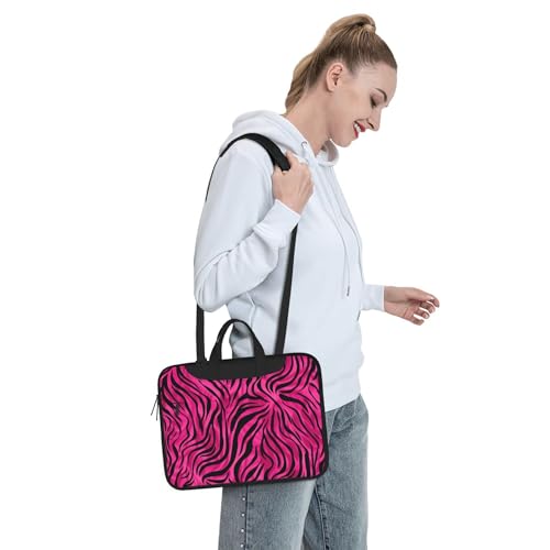 Bolsa para portátil estampado cebra rosa 15.6 pulgadas miniatura 7