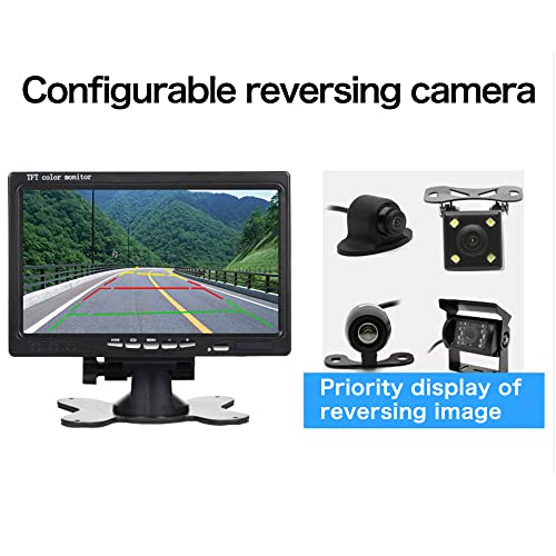 OBEST 7 Inch Rear View Camera Screens, Full Colour LCD Display, 800 * 480 RP, DC12V-24v, AV1/AV2 Video Switching, LCD Car Monitor for Car Trucks Buses Motorbikes - Image 4