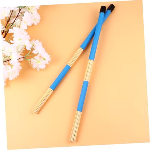 1 par de baquetas de madera para tambor con varillas para Jazz y música folclórica, color azul miniatura 6