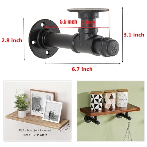 YCCO Industrial Pipe Shelf Bracket 6.7