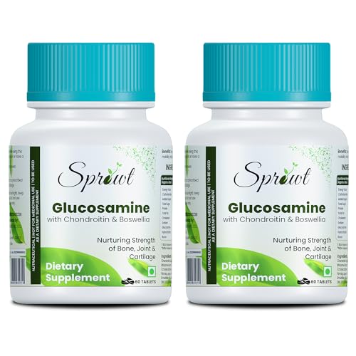 Sprowt Joint Support Supplement with Glucosamine 1600mg Per Serving with Chondroitin, Boswellia, Turmeric & Ginger (Pack of 2) Sprowt Joint Support Supplement with Glucosamine 1600mg Per Serving with Chondroitin, Boswellia, Turmeric & Ginger (Pack of 2)