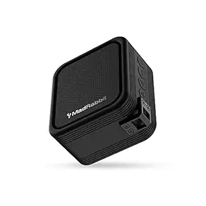 MadRabbit Sound Rock 5W Wireless Portable Bluetooth Speaker with 10H Battery, HD Audio, 52MM Driver with Deep Bass Subwoofer, TWS Mode, IP47, Call Function, TF Card, BT Connect, Hook Lock, Black