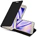 Produktbild Cadorabo Hülle für Samsung Galaxy A5 2015 (5) - Hülle in SCHWARZ  Handyhülle mit Standfunktion und Kartenfach im Metallic Look - Case Cover Schutzhülle Etui Tasche Book Klapp Style