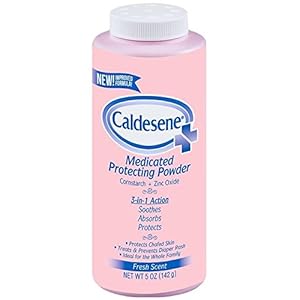 Caldesene Medicated Protecting Powder with Zinc Oxide & Cornstarch, 5 oz (Pack of 4)