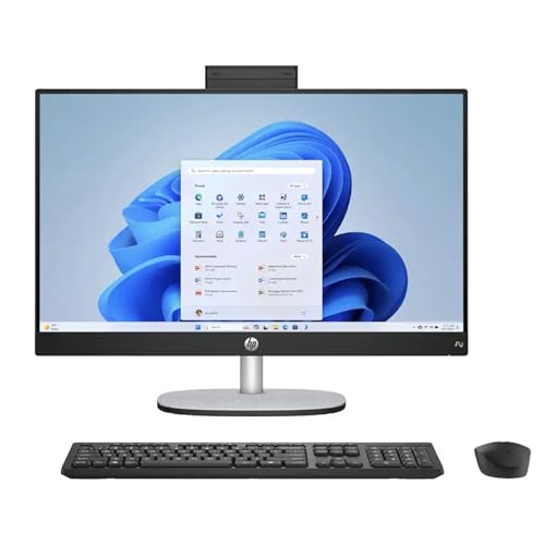 Image of HP 24 Copilot+ AIO (All-in-One) PC 23.8 inch Touch IPS FHD with Adjustable Tilt | AMD Ryzen AI 5 340, (Beats i7-1250U) 50 Tops AI, 32GB DDR5, 512GB PCIe SSD, WiFi 6, IR Webcam, Wireless KB /Mouse, Win 11 Home