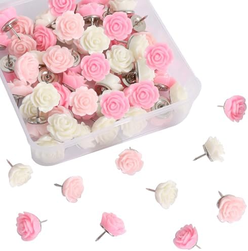 50pcs Colorful Flowers Thumbtacks Floret Pushpins ... – Vicedeal