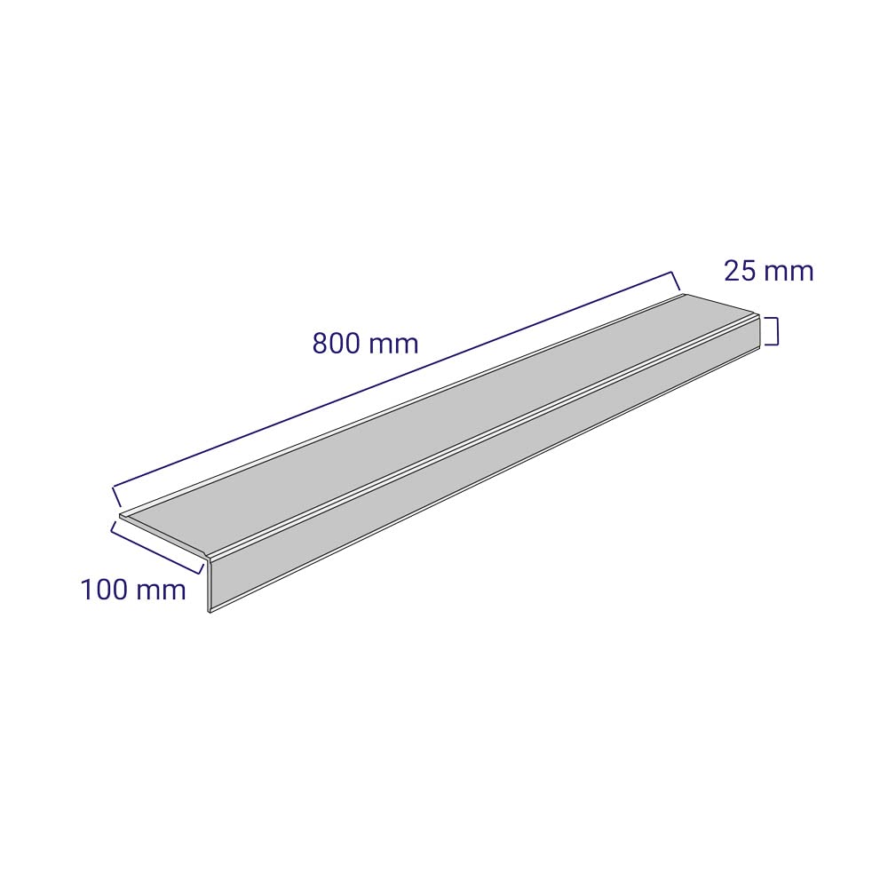 AnTina TAPES® Treppen-Kanten-Profil "Thin Line" 100 mm, Kanten-Schutz-Profil mit Antirutsch-Beschichtung R13 für Treppen & Stufen (10x80cm, gelb "Achtung Stufe")