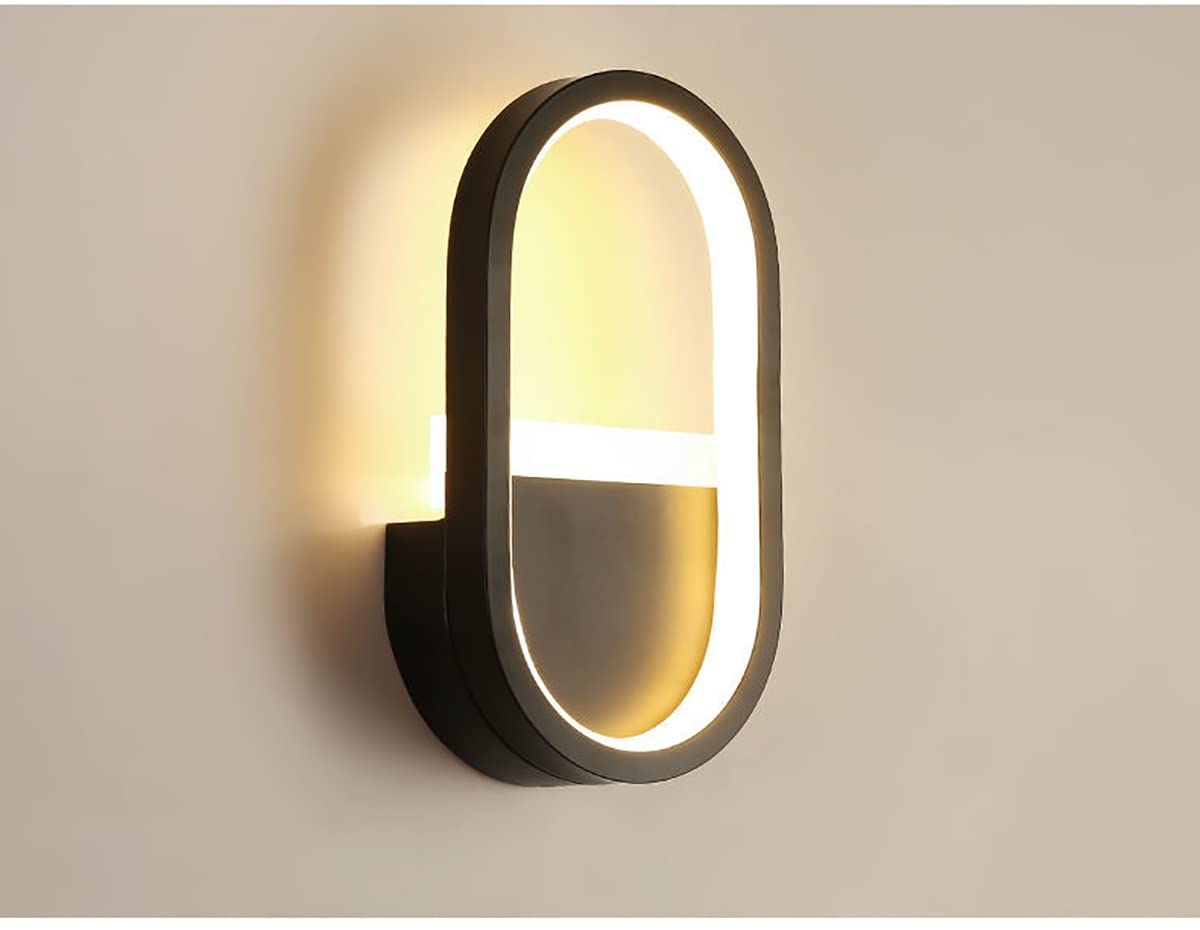 ouglres Led Wandkandelaar Rond, Grijs Cement Wandlamp, Minimalistische Wandmontage Licht met Strakke Afwerking Ontwerp, Moderne Binnen Wandlampen Verlichting voor Slaapkamer, Woonkamer, Gang, 12w