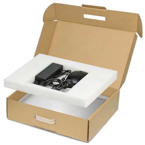 QISF Laptop Box with Protection Foam for up to 17.3 Inches Notebook - Cardboard Laptop Shipping Box Notebook Secure Mailer Box