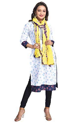 Image of Women's Pure Cotton Multi-Colored Traditional Authentic Tie Dye with Bandhej Bandhani Dupatta Chunni