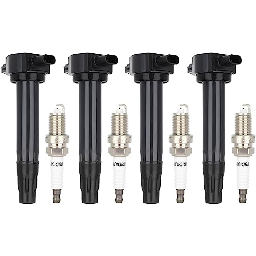 ECCPP UF557 4 ignition coils with 4 iridium Spark Plugs for Dodge for