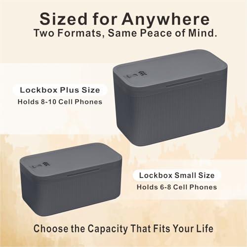 Image of SANIDIKA Lockable Storage Box, Locking Medicine Box, Cell Phone Locked Jail, Food Medical Lockbox, Containers Bin for Personal Refrigerator Home Office Organization Travel Farther Gift (Navy Plus)