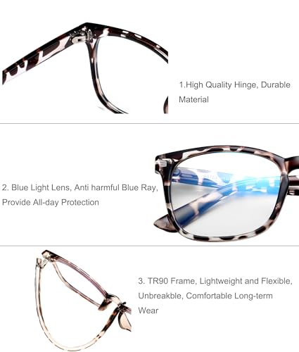 Image of Hycredi Kids Blue Light Blocking Glasses for Boys & Girls, Square Frame | Lightweight Eyewear For Daily Screen Time, Ideal For Computers, Gaming, Tablets And Phones With Comfortable Lenses