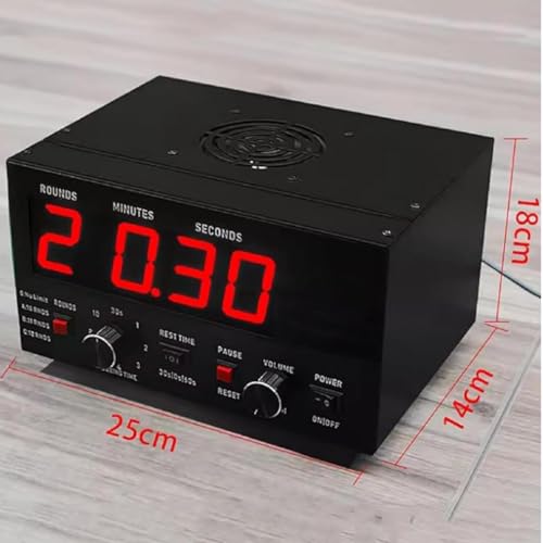 Cronómetro profesional para boxeo, cronómetro de intervalos para gimnasio con pantalla LED, tiempo de entrenamiento y repeticiones de ciclo seleccionables, sonido ajustable, rojo miniatura 6