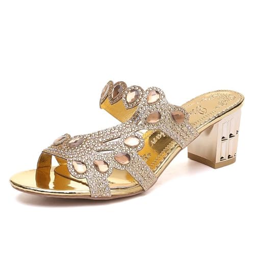 Sandales romaines d'été pour femmes : chaussures de plage confortables à strass