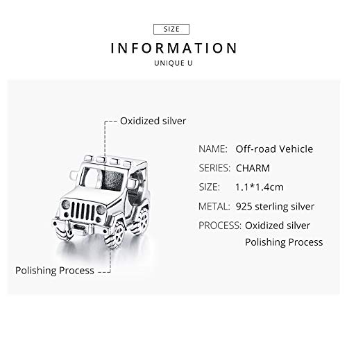 Voroco Jeep Charm For Charm Bracelet 925 Sterling Silver Car Jeep Bead Charm I Love Travel Jeep Jewelry Gift For Women & Girll #TOP3